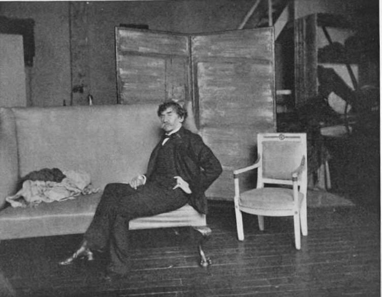 M. Dornac, *Portrait of Whistler in his studio*, 1905, Victorian Web, https://victorianweb.org/painting/whistler/gallery/2.html